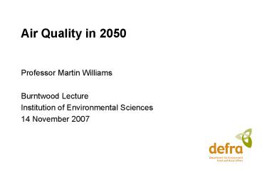 Air Quality in 2050