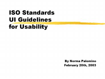 ISO Standards UI Guidelines for Usability
