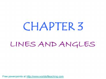 LINES AND ANGLES presentation | free to view