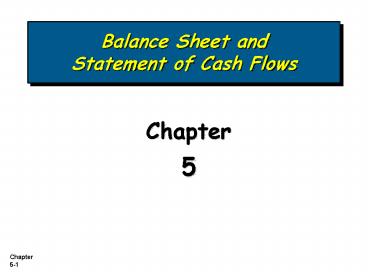 PPT – Balance Sheet and Statement of Cash Flows PowerPoint presentation ...