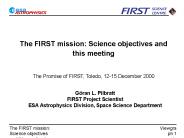 The FIRST mission: Science objectives and this meeting