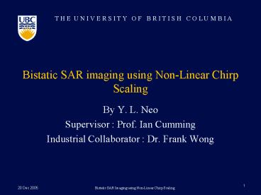 Bistatic SAR imaging using Non-Linear Chirp Scaling
