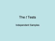 The t Tests