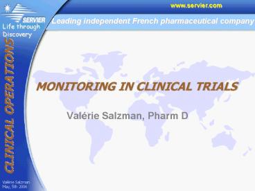 MONITORING IN CLINICAL TRIALS