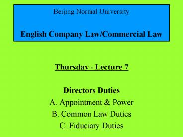 Thursday Lecture 7