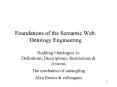 Foundations of the Semantic Web: Ontology Engineering PowerPoint PPT Presentation