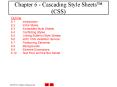 Chapter 6 Cascading Style Sheets CSS PowerPoint PPT Presentation