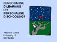 PERSONALISED LEARNING OR PERSONALISED SCHOOLING PowerPoint PPT Presentation