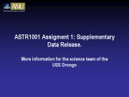 ASTR1001 Assigment 1: Supplementary Data Release.