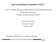 Paul Trap Simulator Experiment (PTSX)*