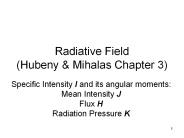 Radiative Field Mihalas Chapter1