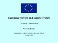 European Foreign and Security Policy PowerPoint PPT Presentation