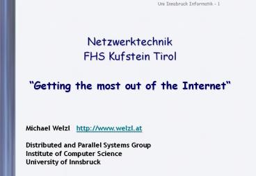 Netzwerktechnik FHS Kufstein Tirol 