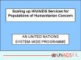 Scaling up HIVAIDS Services for Populations of Humanitarian Concern PowerPoint PPT Presentation