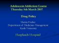 Seven Reasons Why Drug Use Is More Serious Today PowerPoint PPT Presentation