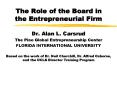 The Role of the Board in the Entrepreneurial Firm PowerPoint PPT Presentation