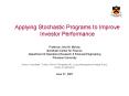 Applying Stochastic Programs to Improve Investor Performance PowerPoint PPT Presentation