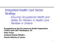 Integrated Health Care Sector Strategy Ensuring Occupational Health and Safety for Workers in Health Care Facilities in Ontario PowerPoint PPT Presentation