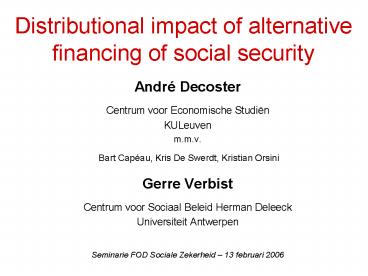 Distributional impact of alternative financing of social security