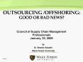 Outsourcing /Offshoring: Good or Bad News? PowerPoint PPT Presentation