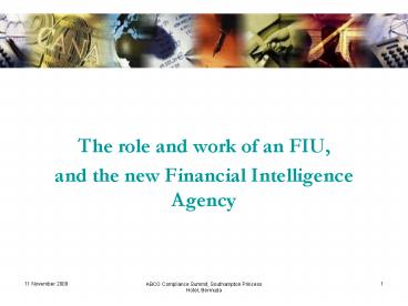 The role and work of an FIU,