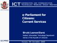 e-Parliament for Citizens: Current Services PowerPoint PPT Presentation
