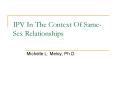 IPV In The Context Of SameSex Relationships PowerPoint PPT Presentation