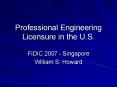 Professional Engineering Licensure in the U'S' PowerPoint PPT Presentation