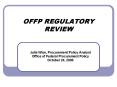 OFFP REGULATORY REVIEW PowerPoint PPT Presentation