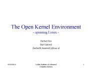 The Open Kernel Environment - spinning Linux -