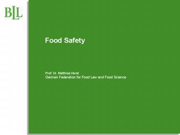 Food Safety