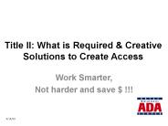 Title II: What is Required