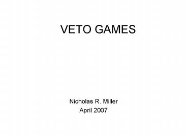 VETO GAMES
