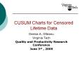 CUSUM Charts for Censored Lifetime Data PowerPoint PPT Presentation