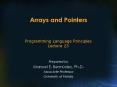 Arrays and Pointers PowerPoint PPT Presentation