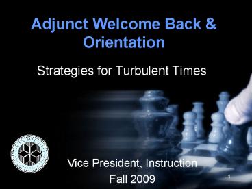 Adjunct Welcome Back