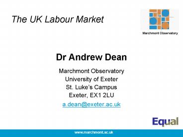 The UK Labour Market