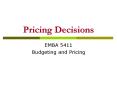 Pricing Decisions PowerPoint PPT Presentation