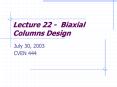 Lecture 22 Biaxial Columns Design PowerPoint PPT Presentation