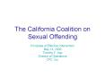 The California Coalition on Sexual Offending PowerPoint PPT Presentation