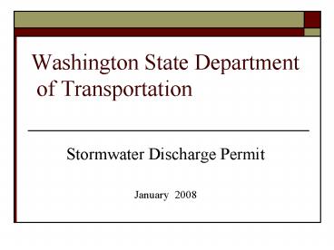Washington State Department of Transportation
