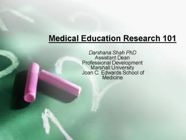 Medical Education Research 101