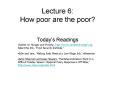 Lecture 6: How poor are the poor? PowerPoint PPT Presentation