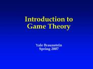 Introduction to Game Theory