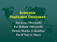 Scaleable Replicated Databases
