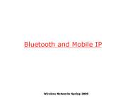 Bluetooth and Mobile IP