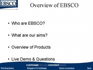 Overview of EBSCO