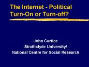 The Internet - Political Turn-On or Turn-off?