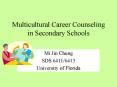 Multicultural Career Counseling in Secondary Schools PowerPoint PPT Presentation