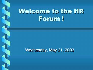 Welcome to the HR Forum